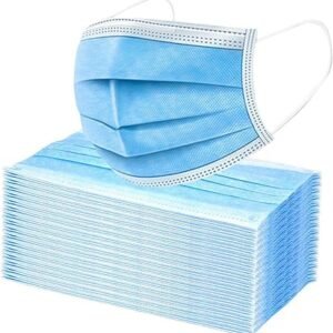 3-Ply Disposable Face Masks with Elastic Earloops (Pack of 100)